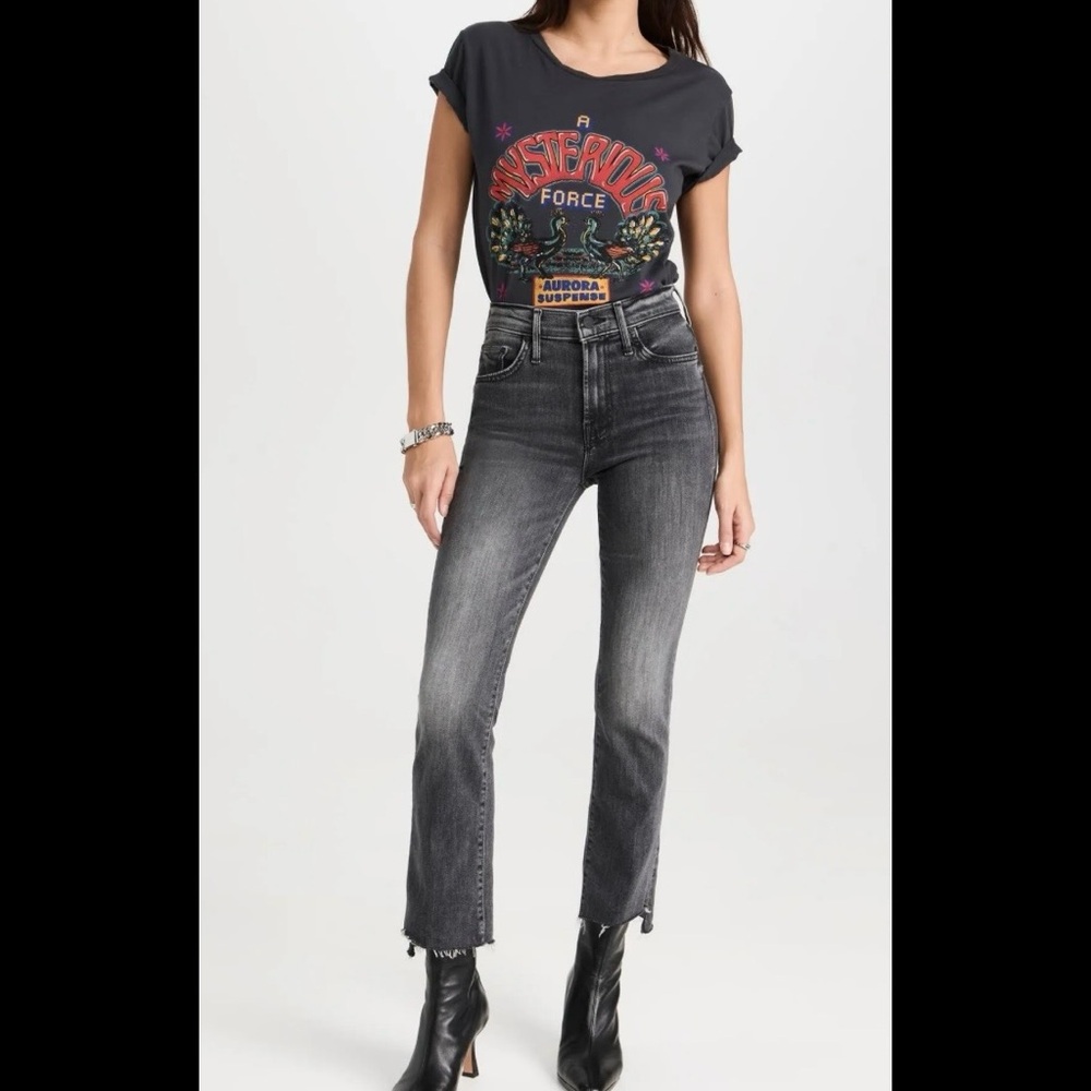 MOTHER Charcoal Ankle Jeans